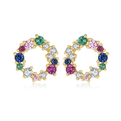 BPCAN Frauen Ohrringe Farbe Ohrringe niedlich S925 Silber Ohrringe koreanische Version der einfachen Mikro-Set Farbe Zirkon weiblichen Schmuck BPCAN Frauen Ohrringe Farbe Ohrringe niedlich S925 Silber Ohrringe koreanische Version der einfachen Mikro-Set Farbe Zirkon weiblichen Schmuck von bpcan