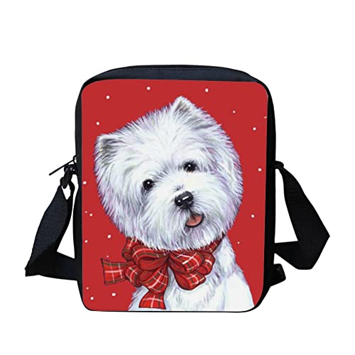 Damen-Umhängetasche, Schmetterling-Design, Violett, Christmas Westie, Einheitsgröße Damen-Umhängetasche, Schmetterling-Design, Violett, Christmas Westie, Einheitsgröße von bqabhu