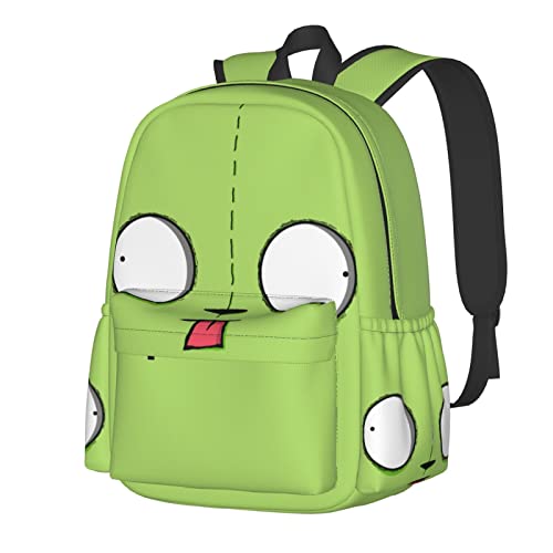 Invader Anime Zim Rucksäcke, verstellbarer Laptop-Rucksack, doppelte Schultertasche für Damen und Herren, Klettern, Einkaufen, Arbeit von bqabhu