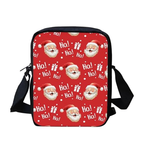 Kleine Umhängetasche mit Weihnachtsgeist, für Damen und Herren, Schultertasche, Kuriertasche, Christmas Santa Claus3, Einheitsgröße von bqabhu