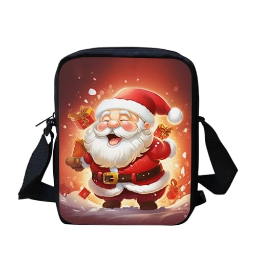 Kleine Umhängetasche mit Weihnachtsgeist, für Damen und Herren, Schultertasche, Kuriertasche, Weihnachtsmann 1, Einheitsgröße von bqabhu