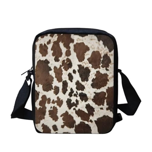 Kuriertasche mit Regenbogen-Flagge, für Damen und Herren, Umhängetasche, Rucksack, Tagesrucksack, Braune Kuh, Einheitsgröße von bqabhu