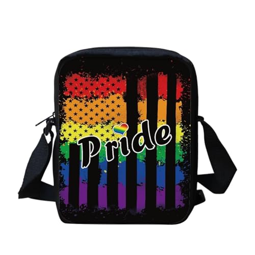 Kuriertasche mit Regenbogen-Flagge, für Damen und Herren, Umhängetasche, Rucksack, Tagesrucksack, Rainbow Flag Pride, Einheitsgröße von bqabhu