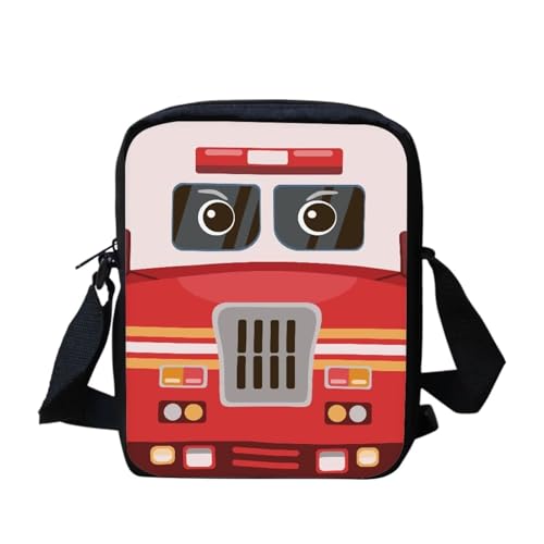 Kuriertasche mit Regenbogen-Flagge, für Damen und Herren, Umhängetasche, Rucksack, Tagesrucksack, Roter Schulbus, Einheitsgröße von bqabhu