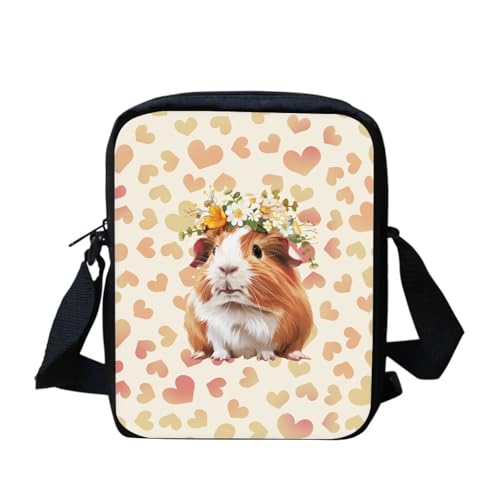 Kuriertasche mit Regenbogen-Flagge, für Damen und Herren, Umhängetasche, Rucksack, Tagesrucksack, Süßes Meerschweinchen, Einheitsgröße von bqabhu