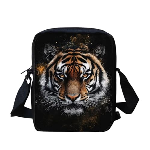 Kuriertasche mit Regenbogen-Flagge, für Damen und Herren, Umhängetasche, Rucksack, Tagesrucksack, Tiger Animal, Einheitsgröße von bqabhu