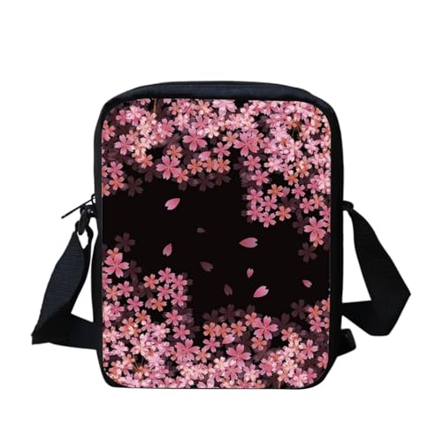 Native Southwest American Aztec Navajo Horse Messenger Bag Small Hobo Crossbody Bag with Multiple Pockets Casual Shoulder Tote Bag, Cherry Blossom, Einheitsgröße von bqabhu