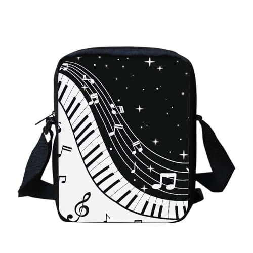 Native Southwest American Aztec Navajo Horse Messenger Bag Small Hobo Crossbody Bag with Multiple Pockets Casual Shoulder Tote Bag, Klaviertasten, Musiknoten, Einheitsgröße von bqabhu