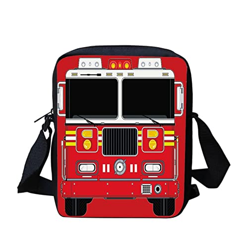Red Bus tragbare kleine Canvas-Handtasche mit Reißverschluss, Feuerwehr-Design, tragbare Umhängetasche für Damen und Mädchen, leichter Geld- und Münz-Organizer, roter bus, Einheitsgröße von bqabhu