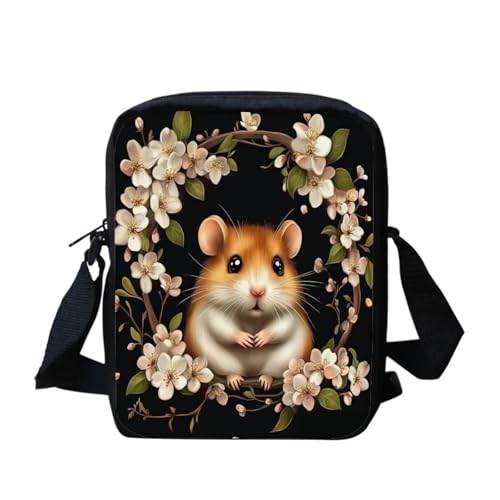 Shih Tzu Moon Floral Crossbody Tasche für Reisen Damen Herren Kleine Kuriertasche Leichte Schultertasche Geldbörse Organizer, Meerschweinchen, Einheitsgröße von bqabhu