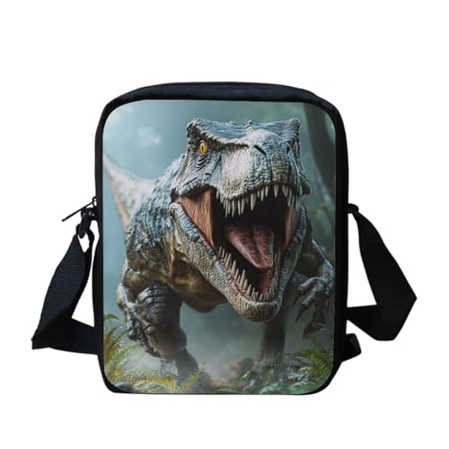 Shih Tzu Moon Floral Crossbody Tasche für Reisen Damen Herren Kleine Kuriertasche Leichte Schultertasche Geldbörse Organizer, T-Rex Dinosaurier, Einheitsgröße von bqabhu