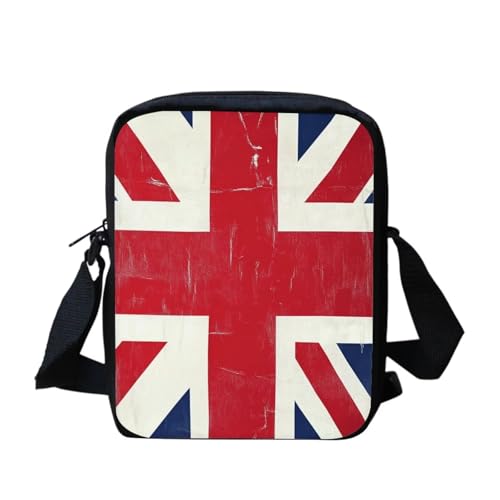 Shih Tzu Moon Floral Crossbody Tasche für Reisen Damen Herren Kleine Kuriertasche Leichte Schultertasche Geldbörse Organizer, Union Jack Design, Einheitsgröße von bqabhu