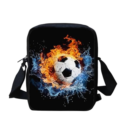 Süße Kuriertasche mit amerikanischer Flagge, Sonnenblumen, Schmetterling, für Damen und Herren, Umhängetasche, Schulranzen, Feuerball Ball, Einheitsgröße von bqabhu