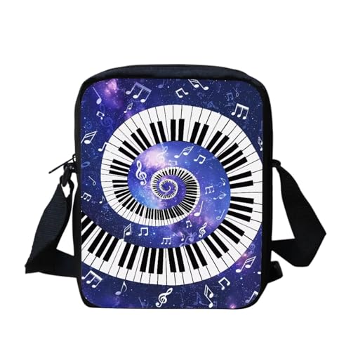 Süße Kuriertasche mit amerikanischer Flagge, Sonnenblumen, Schmetterling, für Damen und Herren, Umhängetasche, Schulranzen, Klaviertasten, Musiknoten, Einheitsgröße von bqabhu