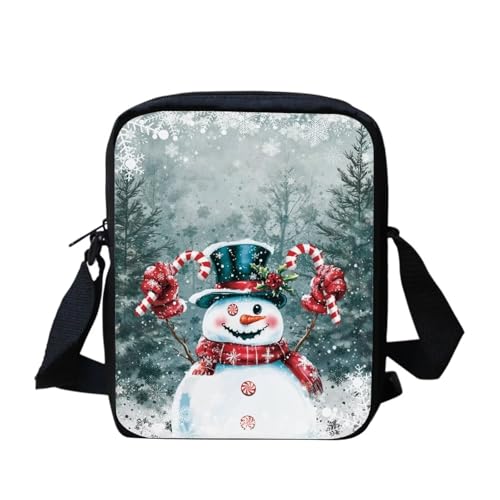 Umhängetasche mit weihnachtlicher Katze, für Damen, Mini-Umhängetasche, süße Umhängetasche, Schultertasche für Damen und Herren, kleine Umhängetasche, Mini-Handygeldbörse, Geldbörse mit Reißverschluss von bqabhu