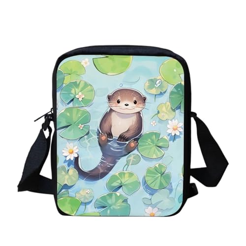 Umhängetasche mit weihnachtlicher Katze, für Damen, Mini-Umhängetasche, süße Umhängetasche, Schultertasche für Damen und Herren, kleine Umhängetasche, Mini-Handygeldbörse, Geldbörse mit Reißverschluss von bqabhu