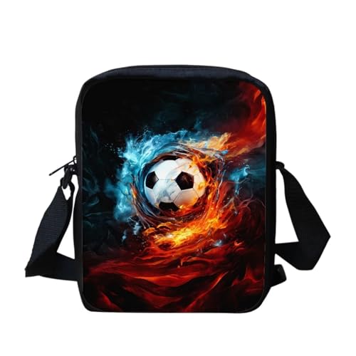 White Tiger Messenger Bag für Damen, Crossbody, Geldbörse, Reißverschluss, Mini-Schultertasche mit verstellbarem Riemen, Feuerball Ball, Einheitsgröße von bqabhu