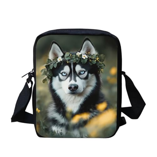 White Tiger Messenger Bag für Damen, Crossbody, Geldbörse, Reißverschluss, Mini-Schultertasche mit verstellbarem Riemen, Husky, Einheitsgröße White Tiger Messenger Bag für Damen, Crossbody, Geldbörse, Reißverschluss, Mini-Schultertasche mit verstellbarem Riemen, Husky, Einheitsgröße von bqabhu