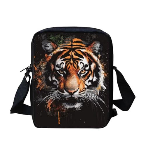 White Tiger Messenger Bag für Damen, Crossbody, Geldbörse, Reißverschluss, Mini-Schultertasche mit verstellbarem Riemen, Tiger Animal, Einheitsgröße von bqabhu