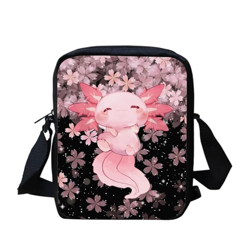 bqabhu Axolotl Kleine Umhängetasche für Damen und Herren, Kuriertasche für Reisen und Einkaufen, Axolotl, Einheitsgröße von bqabhu