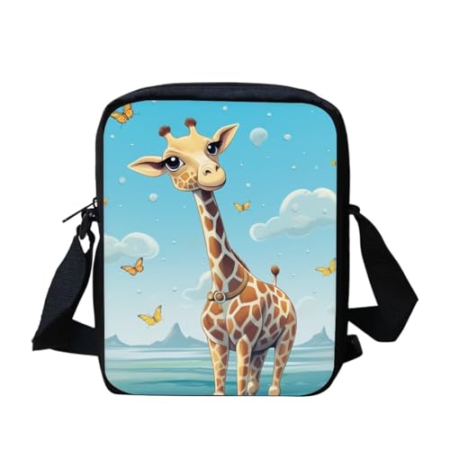 bqabhu Axolotl Kleine Umhängetasche für Damen und Herren, Kuriertasche für Reisen und Einkaufen, Giraffe 2, Einheitsgröße von bqabhu