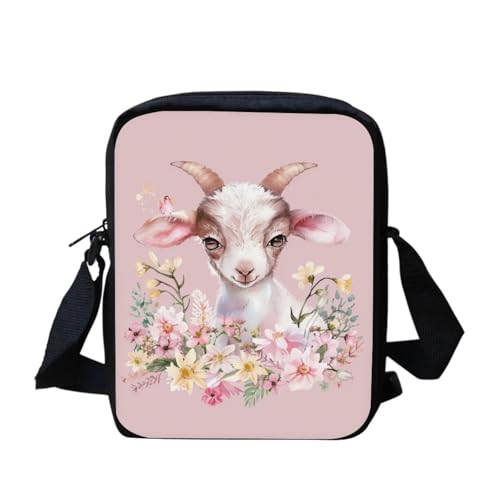 bqabhu Axolotl Kleine Umhängetasche für Damen und Herren, Kuriertasche für Reisen und Einkaufen, Goat 3, Einheitsgröße von bqabhu