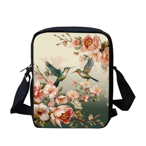 bqabhu Axolotl Kleine Umhängetasche für Damen und Herren, Kuriertasche für Reisen und Einkaufen, Kolibri 3, Einheitsgröße von bqabhu