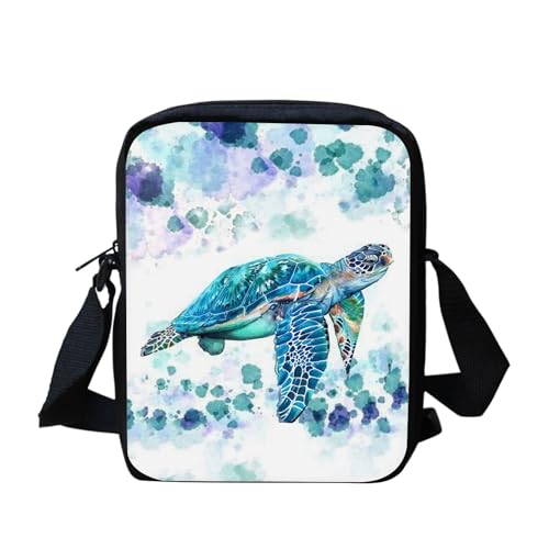 bqabhu Axolotl Kleine Umhängetasche für Damen und Herren, Kuriertasche für Reisen und Einkaufen, Meeresschildkröte, Einheitsgröße von bqabhu