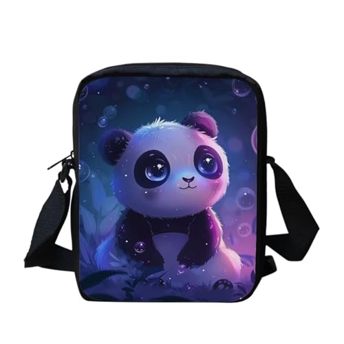 bqabhu Axolotl Kleine Umhängetasche für Damen und Herren, Kuriertasche für Reisen und Einkaufen, Panda 3, Einheitsgröße von bqabhu