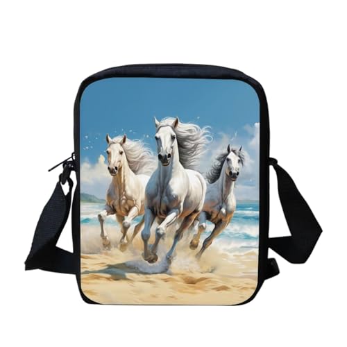 bqabhu Axolotl Kleine Umhängetasche für Damen und Herren, Kuriertasche für Reisen und Einkaufen, Pferd 2, Einheitsgröße von bqabhu