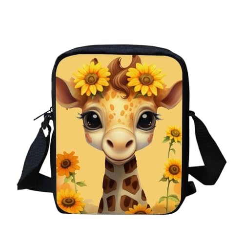 bqabhu Axolotl Kleine Umhängetasche für Damen und Herren, Kuriertasche für Reisen und Einkaufen, Sunflower Elephant 3, Einheitsgröße von bqabhu
