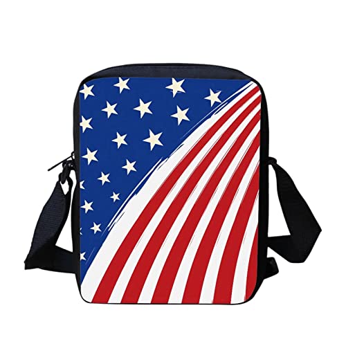 bqabhu Axolotl Kleine Umhängetasche für Damen und Herren, Kuriertasche für Reisen und Einkaufen, US-Flagge, Einheitsgröße von bqabhu