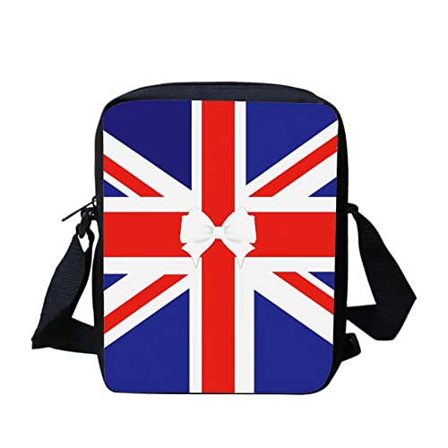 bqabhu Axolotl Kleine Umhängetasche für Damen und Herren, Kuriertasche für Reisen und Einkaufen, Union Jack Design, Einheitsgröße von bqabhu