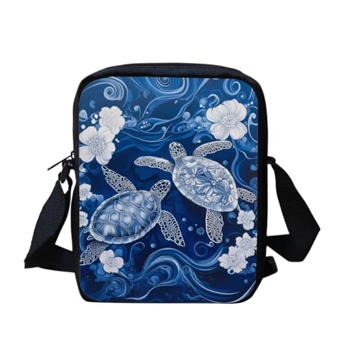 bqabhu Galaxy Axolotl Kleine Kuriertasche, bedruckt, Mini-Umhängetasche, Handtasche, Reisen, tragbare Handytasche, Geldbörse, Hawaiianische Meeresschildkröte, Einheitsgröße von bqabhu