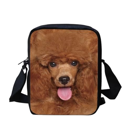 bqabhu Galaxy Axolotl Kleine Kuriertasche, bedruckt, Mini-Umhängetasche, Handtasche, Reisen, tragbare Handytasche, Geldbörse, Pudelhund, Einheitsgröße von bqabhu