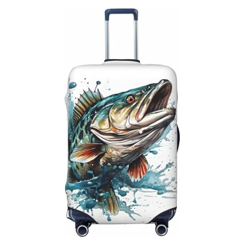 bqabhu Gepäckabdeckung, waschbar, elastisch, kratzfest, für Kinder und Erwachsene, Orange, Fish Splash, S fits 18-21 inch Suitcase, Gepäckabdeckung von bqabhu