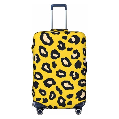 bqabhu Gepäckabdeckung, waschbar, elastisch, kratzfest, für Kinder und Erwachsene, Orange, Gelbes Leopardenmuster, M fits 22-24 inch Suitcase, Gepäckabdeckung von bqabhu