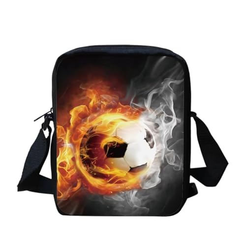 bqabhu Kleine Kuriertasche für Damen, amerikanische Flagge, für Kinder, Schule, Mini-Packs, Clutch-Geldbörse, Feuerball Ball, Einheitsgröße von bqabhu