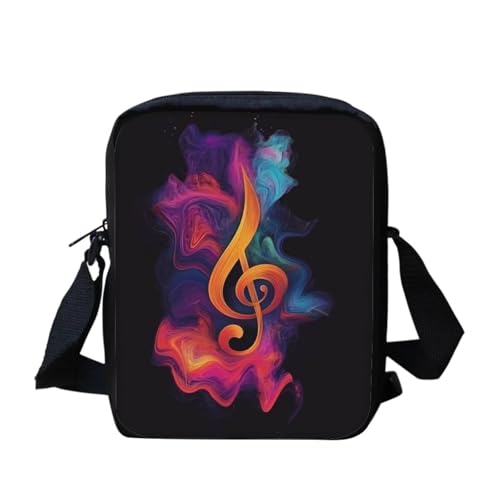 bqabhu Moon Mushroom Butterfly Crossbody Taschen Schultertasche Handtasche, Batik-Musiknote, Einheitsgröße von bqabhu