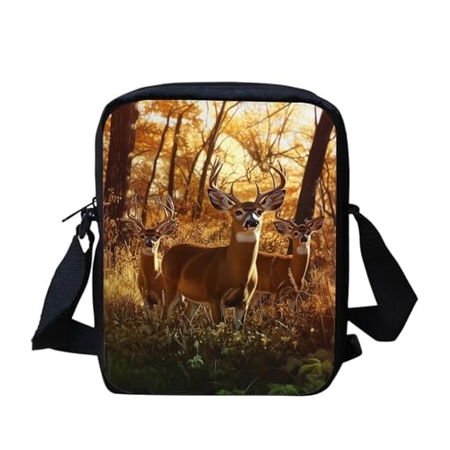bqabhu Moon Mushroom Butterfly Crossbody Taschen Schultertasche Handtasche, Forests Deer Elk, Einheitsgröße von bqabhu