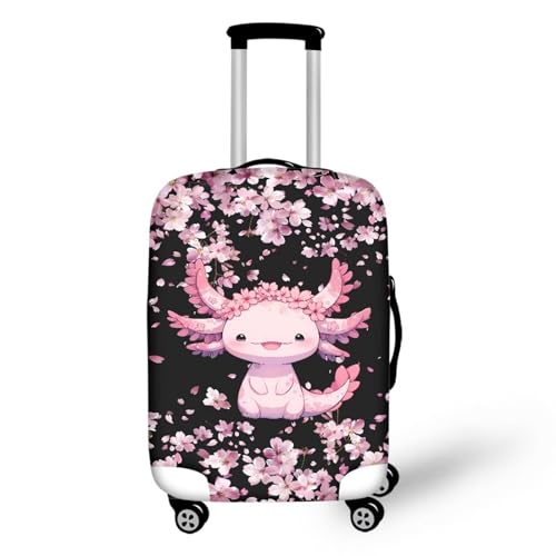 bqabhu Rosa Marmor-Textur-Gepäckabdeckung für Reisen – Damen Kofferschutz, elastischer und tragbarer Koffer, Staubschutz, Axolotl Blumendruck, L fits 25-28 inch Suitcase, Gepäckabdeckung bqabhu Rosa Marmor-Textur-Gepäckabdeckung für Reisen – Damen Kofferschutz, elastischer und tragbarer Koffer, Staubschutz, Axolotl Blumendruck, L fits 25-28 inch Suitcase, Gepäckabdeckung von bqabhu