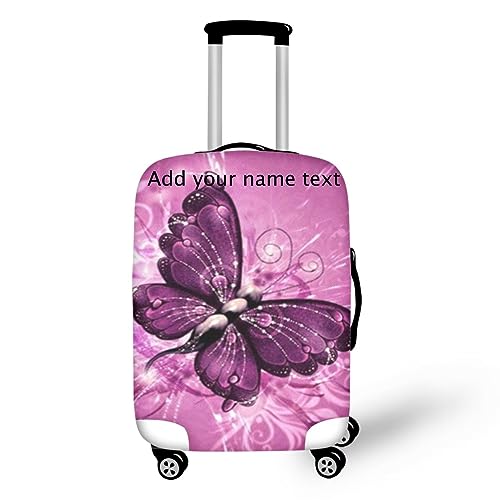 bqabhu Rosa Marmor-Textur-Gepäckabdeckung für Reisen – Damen Kofferschutz, elastischer und tragbarer Koffer, Staubschutz, Ein individuelles Design Schmetterling, Rosa, L fits 25-28 inch Suitcase von bqabhu