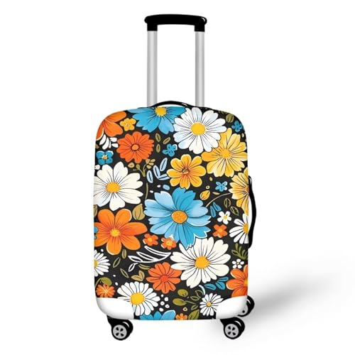 bqabhu Rosa Marmor-Textur-Gepäckabdeckung für Reisen – Damen Kofferschutz, elastischer und tragbarer Koffer, Staubschutz, Hippie-Gänseblümchen-Design, XL fits 29-32 inch Suitcase, Gepäckabdeckung bqabhu Rosa Marmor-Textur-Gepäckabdeckung für Reisen – Damen Kofferschutz, elastischer und tragbarer Koffer, Staubschutz, Hippie-Gänseblümchen-Design, XL fits 29-32 inch Suitcase, Gepäckabdeckung von bqabhu
