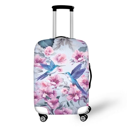 bqabhu Rosa Marmor-Textur-Gepäckabdeckung für Reisen – Damen Kofferschutz, elastischer und tragbarer Koffer, Staubschutz, Kolibri Pink, M fits 22-24 inch Suitcase, Gepäckabdeckung von bqabhu
