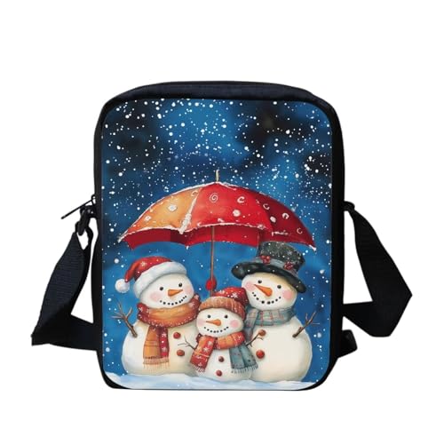 bqabhu Southwest Navajo Umhängetasche mit Aztekenpferd, klein, für die Schule, Crossbody-Tasche für Damen, Weihnachts-Schneemann, Einheitsgröße von bqabhu