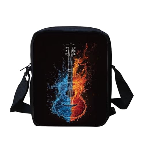 bqabhu Süße Koala Damen Messenger Bag Schulter Crossbody Umhängetasche mit verstellbarem Riemen, Fire Guitar, Einheitsgröße von bqabhu