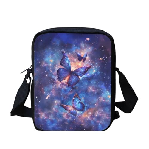 bqabhu Süße Koala Damen Messenger Bag Schulter Crossbody Umhängetasche mit verstellbarem Riemen, Galaxy Butterfly, Einheitsgröße von bqabhu