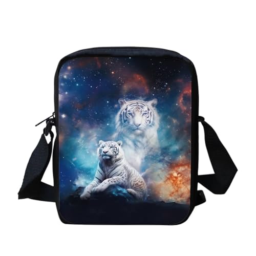 bqabhu Süße Koala Damen Messenger Bag Schulter Crossbody Umhängetasche mit verstellbarem Riemen, Galaxy Tiger, Einheitsgröße von bqabhu