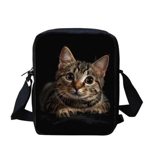 bqabhu Süße Koala Damen Messenger Bag Schulter Crossbody Umhängetasche mit verstellbarem Riemen, Lustige Katze, Einheitsgröße von bqabhu