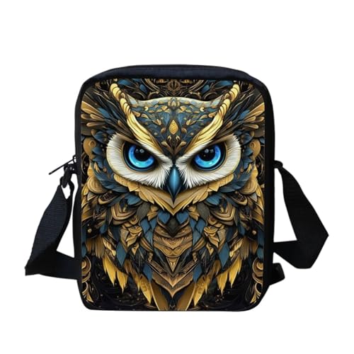 bqabhu Süße Koala Damen Messenger Bag Schulter Crossbody Umhängetasche mit verstellbarem Riemen, Mandala-Eule, Einheitsgröße von bqabhu